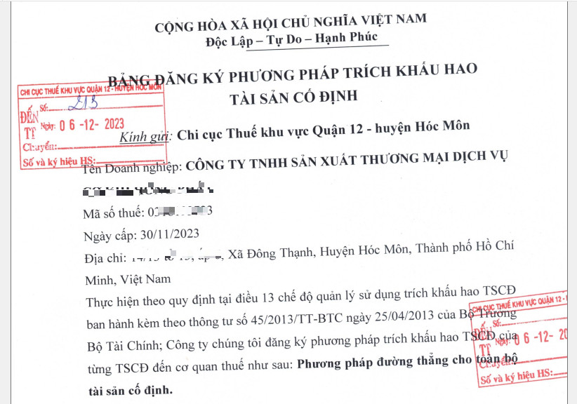 Hồ sơ thuế ban đầu cho doanh nghiệp mới thành lập