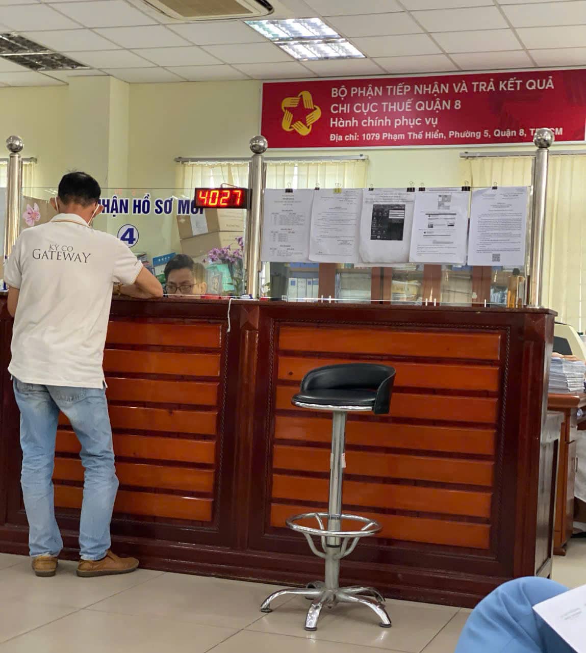 Bộ phận Tiếp nhận và Trả kết quả - Chi cục thuế Quận 8